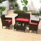 Costway 4 PCS Patio Furniture Set with Washable Cushions and Tempered Glass Coffee Table Beige/Black/Navy/Grey/Turquoise/Red/Blue/Orange